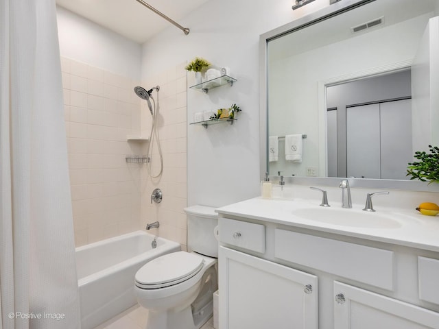 550 W Fulton St Unit 404, Chicago, IL 60661 - bathroom featuring shower / bathtub combination with curtain, vanity, and toilet