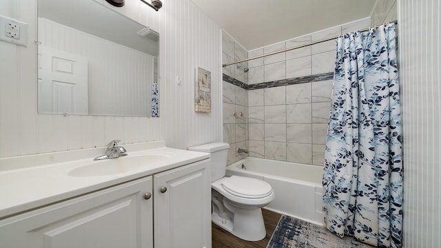 325 Goodrich St, Belvidere, IL 61008 - bathroom with vanity, toilet, and shower / tub combo with curtain