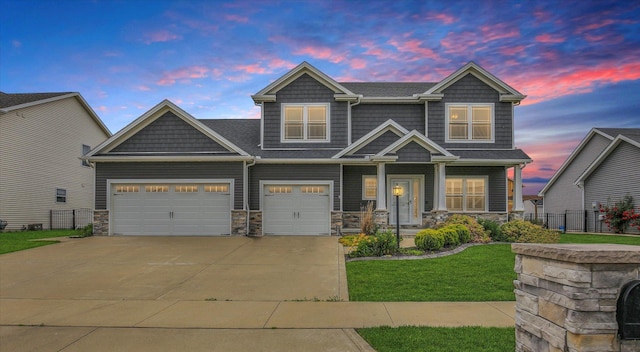 1407 Winterberry Rd, Savoy, IL 61874 - craftsman-style home featuring concrete driveway, stone siding, and a porch
