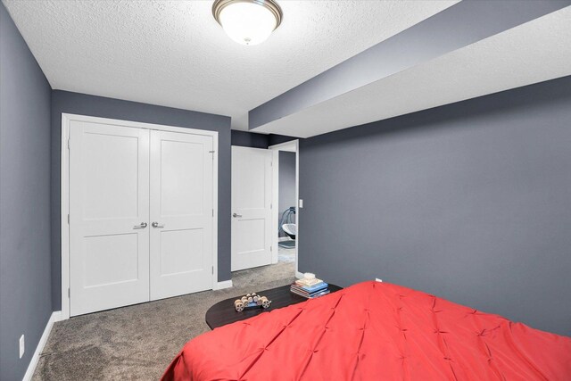 1407 Winterberry Rd, Savoy, IL 61874 - carpeted bedroom featuring a textured ceiling and a closet