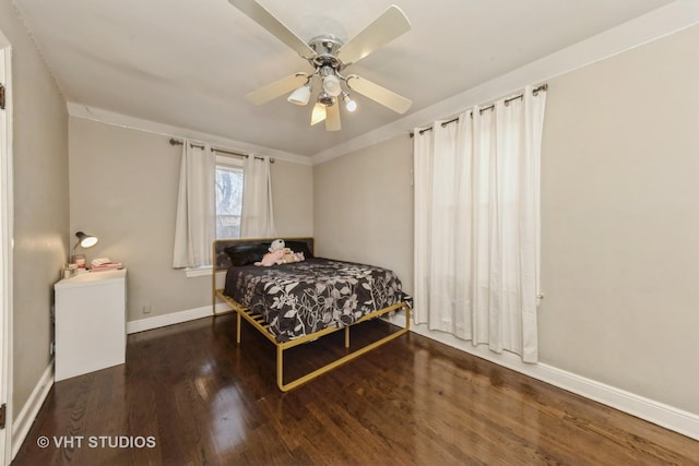 221 Cornwall Dr, Crete, IL 60417 - bedroom featuring wood finished floors, baseboards, and ceiling fan