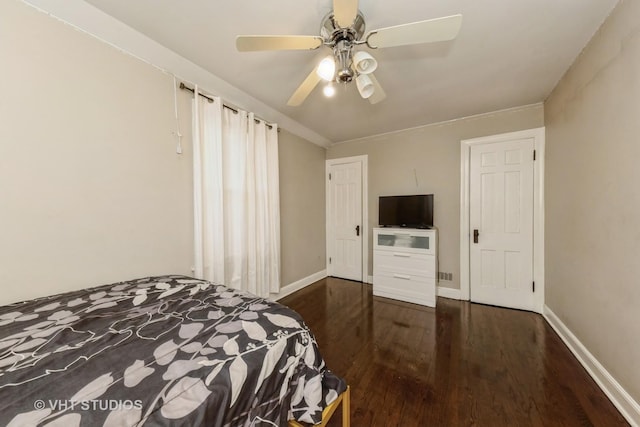 221 Cornwall Dr, Crete, IL 60417 - bedroom with wood finished floors, baseboards, and ceiling fan