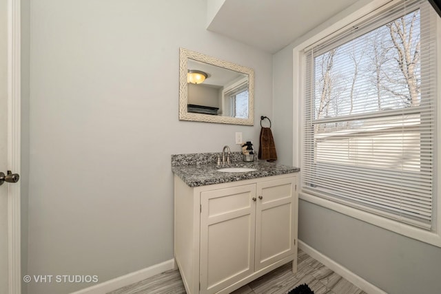 221 Cornwall Dr, Crete, IL 60417 - bathroom featuring baseboards, plenty of natural light, and vanity