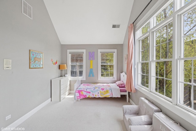 3414 N Bell Ave, Chicago, IL 60618 - carpeted bedroom with baseboards and vaulted ceiling