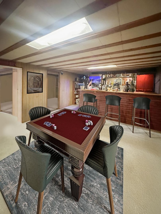 5431 S 7th Ave, Countryside, IL 60525 - playroom featuring a bar, wood walls, and carpet