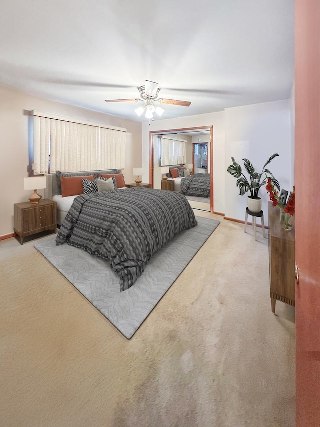 5431 S 7th Ave, Countryside, IL 60525 - carpeted bedroom with baseboards and a ceiling fan