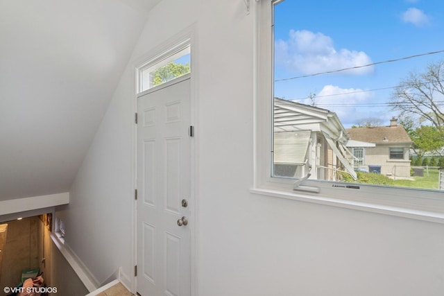 877 Hollywood Ave, Des Plaines, IL 60016 - entrance foyer featuring vaulted ceiling and baseboards