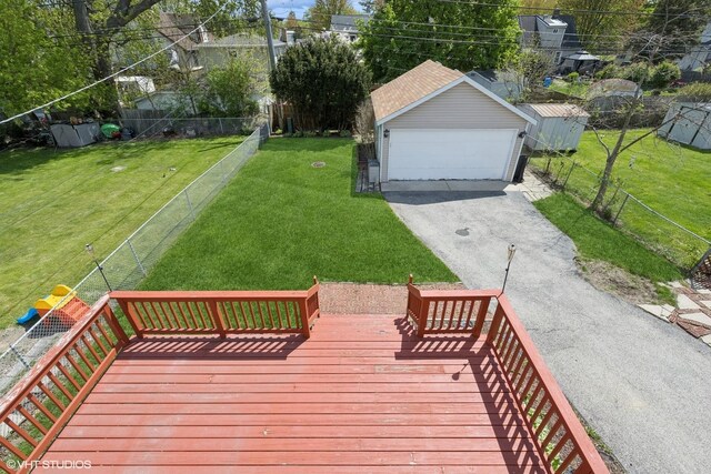 877 Hollywood Ave, Des Plaines, IL 60016 - wooden deck featuring a detached garage