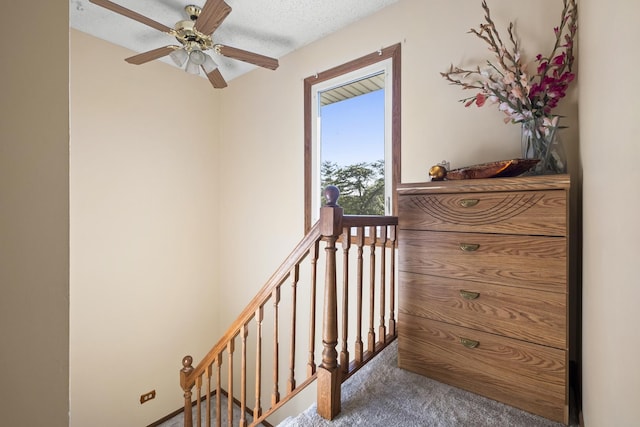 16203 Fox Ct, Orland Hills, IL 60487 - staircase with carpet and ceiling fan