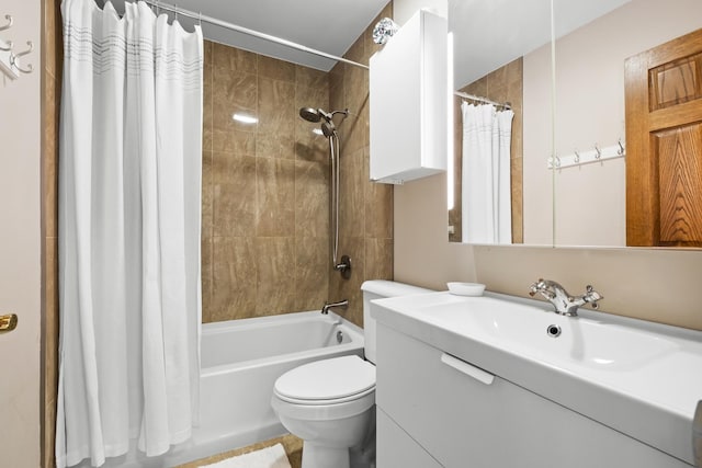 16203 Fox Ct, Orland Hills, IL 60487 - full bathroom featuring vanity, shower / tub combo with curtain, and toilet