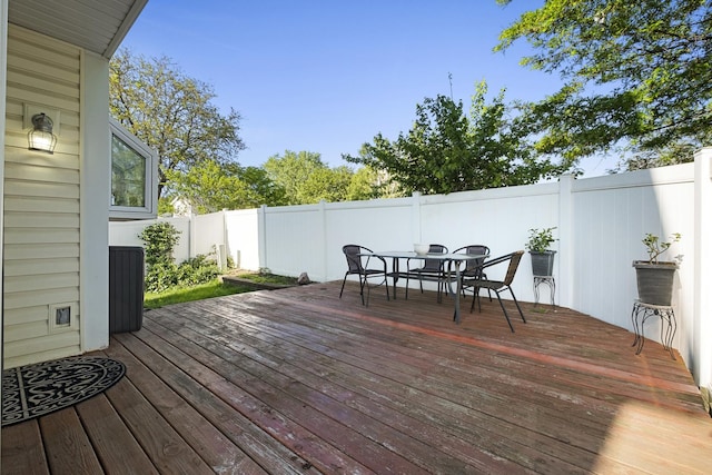 16203 Fox Ct, Orland Hills, IL 60487 - wooden deck with a fenced backyard and outdoor dining space