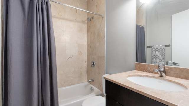 636 N Racine Ave Unit 2N, Chicago, IL 60642 - full bathroom featuring shower / bath combo, vanity, and toilet