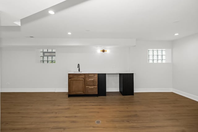 8114 S Paxton Ave, Chicago, IL 60617 - indoor wet bar featuring wood finished floors, recessed lighting, healthy amount of natural light, and baseboards