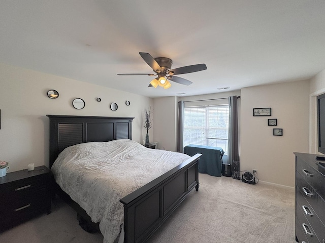 756 Lambert Ln, Bartlett, IL 60103 - bedroom featuring light carpet, a ceiling fan, and baseboards