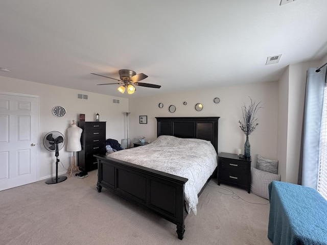 756 Lambert Ln, Bartlett, IL 60103 - bedroom with light colored carpet, ceiling fan, and baseboards