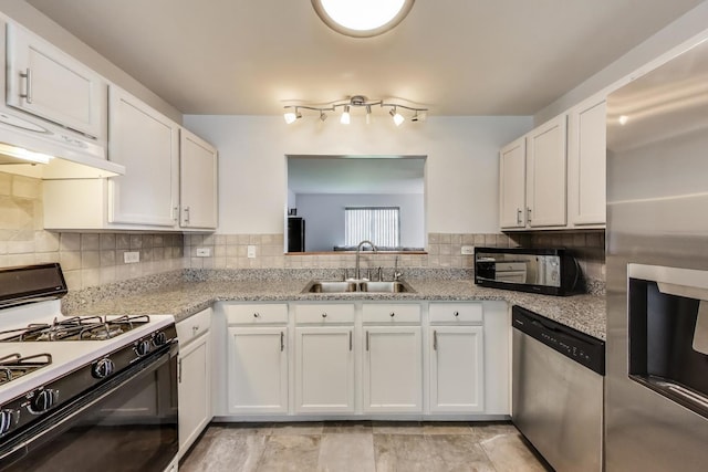 2512 Fox Meadow Dr, Crest Hill, IL 60403 - kitchen featuring stainless steel appliances, a sink, and white cabinets