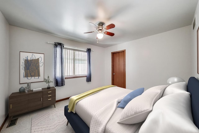 2512 Fox Meadow Dr, Crest Hill, IL 60403 - bedroom with light carpet, baseboards, and ceiling fan