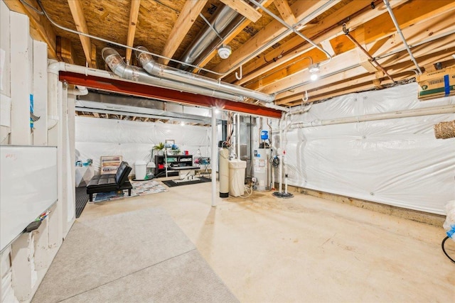26143 S White Oak Trl, Channahon, IL 60410 - unfinished below grade area with a water softener and gas water heater