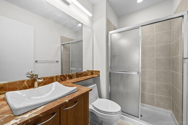 1322 N Clybourn Ave Unit 4S, Chicago, IL 60610 - full bath with toilet, a shower stall, vanity, and recessed lighting