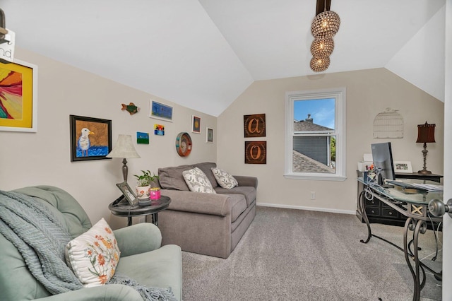633 Salem Cir, Oswego, IL 60543 - carpeted home office with vaulted ceiling and baseboards