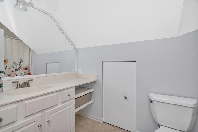633 Salem Cir, Oswego, IL 60543 - bathroom with vanity, tile patterned flooring, and toilet