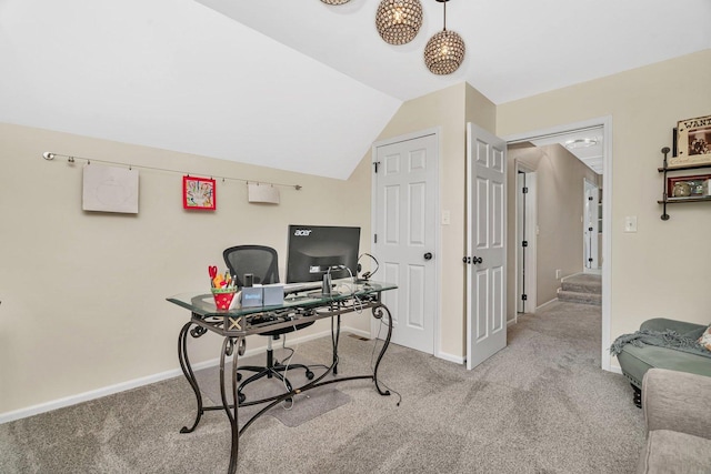 633 Salem Cir, Oswego, IL 60543 - carpeted office space with baseboards and lofted ceiling