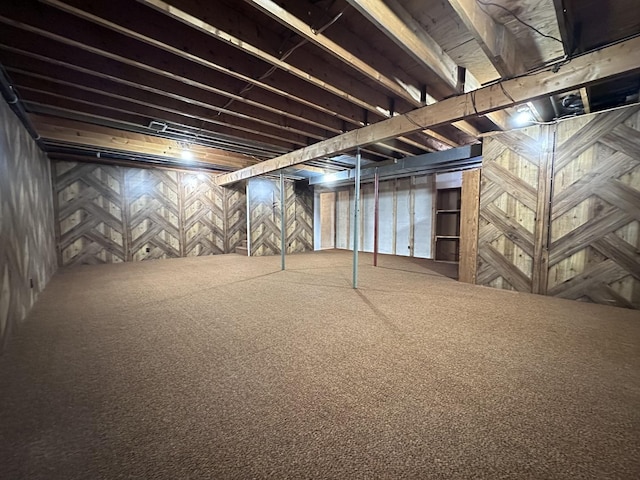 600 E 7th St, Rock Falls, IL 61071 - unfinished basement with carpet flooring