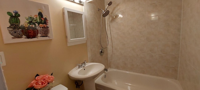 8923 S Main St, Hometown, IL 60456 - bathroom featuring shower / tub combination, toilet, and a sink