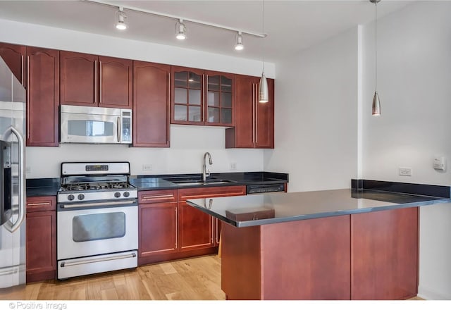 1250 S Michigan Ave Unit 702, Chicago, IL 60605 - kitchen featuring appliances with stainless steel finishes, a sink, dark brown cabinets, and dark countertops