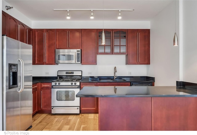 1250 S Michigan Ave Unit 702, Chicago, IL 60605 - kitchen with appliances with stainless steel finishes, dark brown cabinets, a sink, and dark countertops