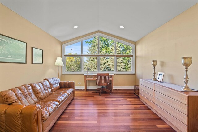 15629 W 139th St, Homer Glen, IL 60491 - home office with vaulted ceiling, wood finished floors, baseboards, and recessed lighting