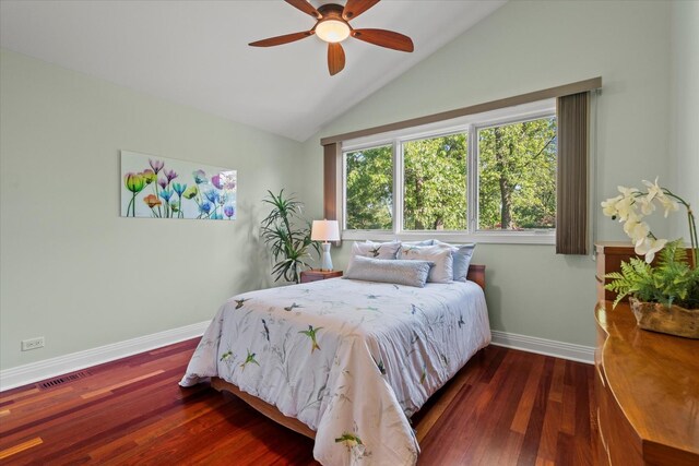 15629 W 139th St, Homer Glen, IL 60491 - bedroom with baseboards, lofted ceiling, wood finished floors, and ceiling fan