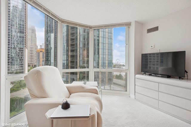 195 N Harbor Dr Unit 801-809, Chicago, IL 60601 - living area with expansive windows and carpet flooring