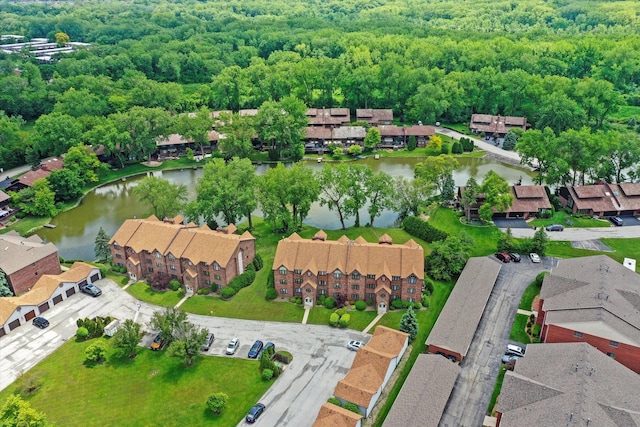 8771 Waterfront Dr Unit 3A, Palos Hills, IL 60465 - aerial perspective of suburban area featuring a large body of water and a forest
