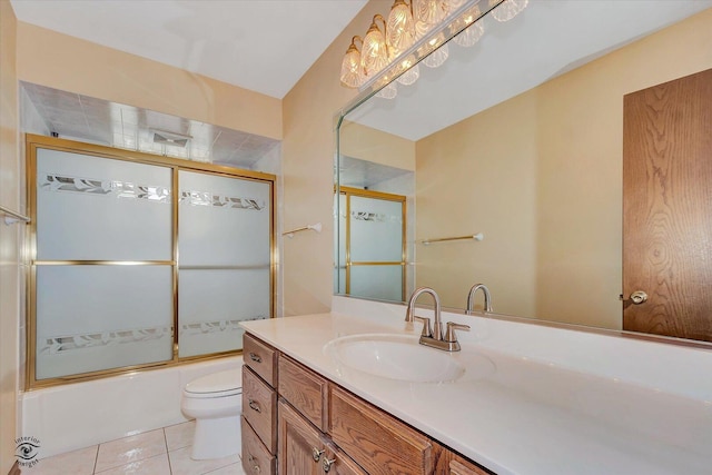 16560 Currant Ave, Tinley Park, IL 60487 - bathroom with tile patterned floors, vanity, toilet, and enclosed tub / shower combo