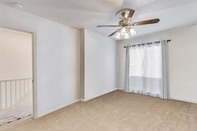 311 S Vine Ave Unit C, Park Ridge, IL 60068 - spare room with carpet, a smoke detector, a ceiling fan, and baseboards
