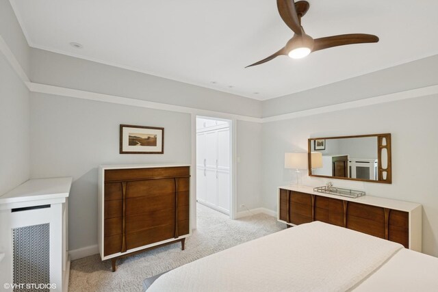 310 Fairview Ave, Winnetka, IL 60093 - bedroom featuring light colored carpet, baseboards, and a ceiling fan