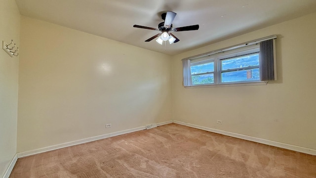 9344 Noel Ave Unit B, Des Plaines, IL 60016 - unfurnished room with baseboards, light carpet, and ceiling fan