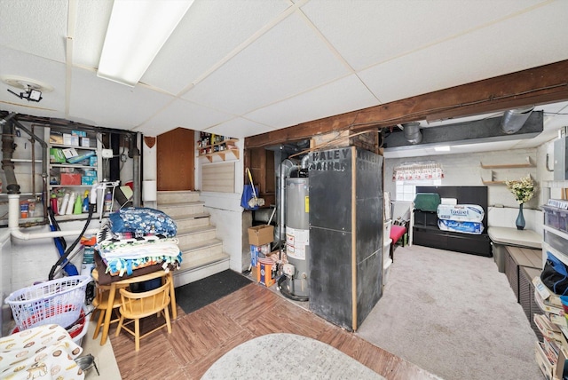 5106 W 64th St, Chicago, IL 60638 - finished basement featuring gas water heater and stairway