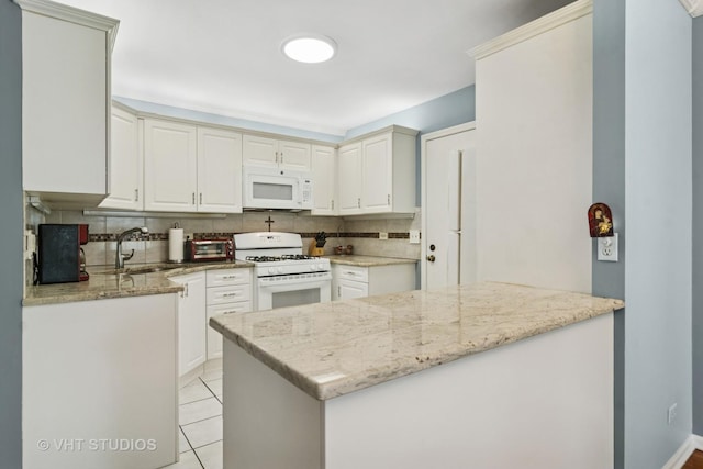 303 College Xing, Rolling Meadows, IL 60008 - kitchen with white appliances, light stone counters, tasteful backsplash, and light tile patterned floors