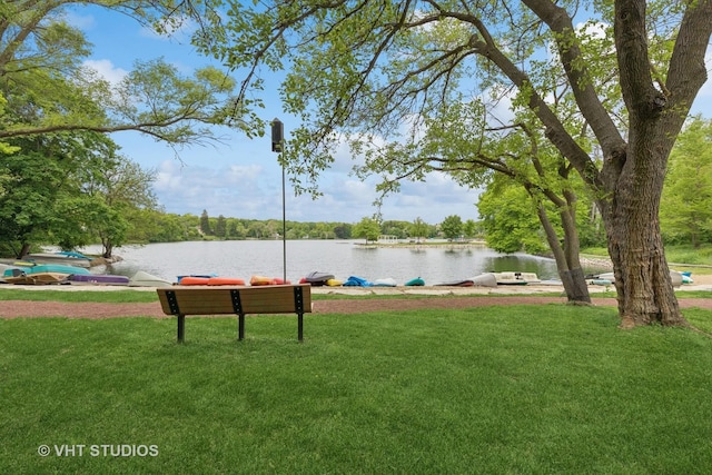 420 N E Gateway Dr, Tower Lakes, IL 60010 - view of green lawn featuring a water view