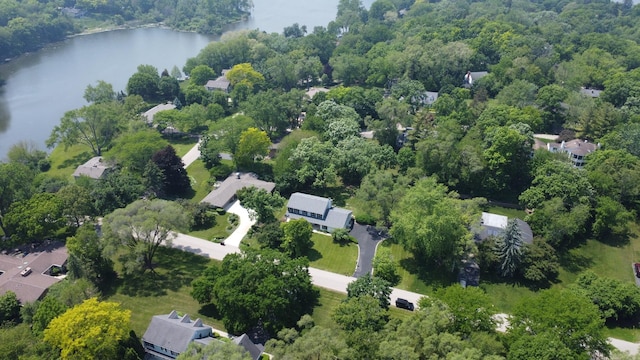 420 N E Gateway Dr, Tower Lakes, IL 60010 - aerial overview of property's location with a nearby body of water and a forest