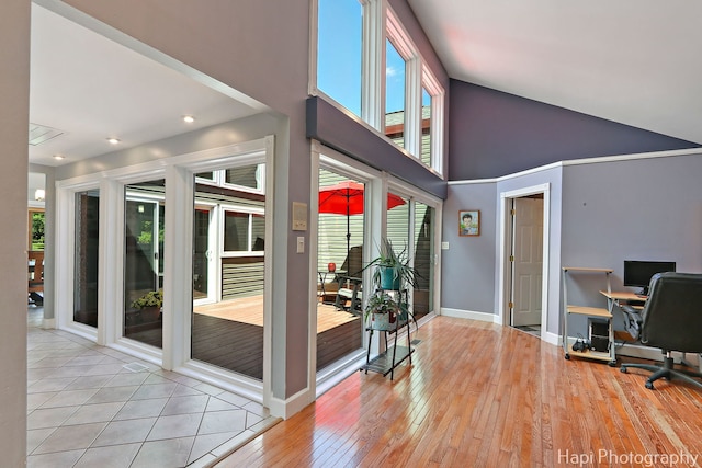 1504 N Denali Trl, Mchenry, IL 60050 - office featuring plenty of natural light, baseboards, light wood-style floors, high vaulted ceiling, and recessed lighting
