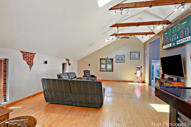 1504 N Denali Trl, Mchenry, IL 60050 - living room with hardwood / wood-style floors, track lighting, and baseboards