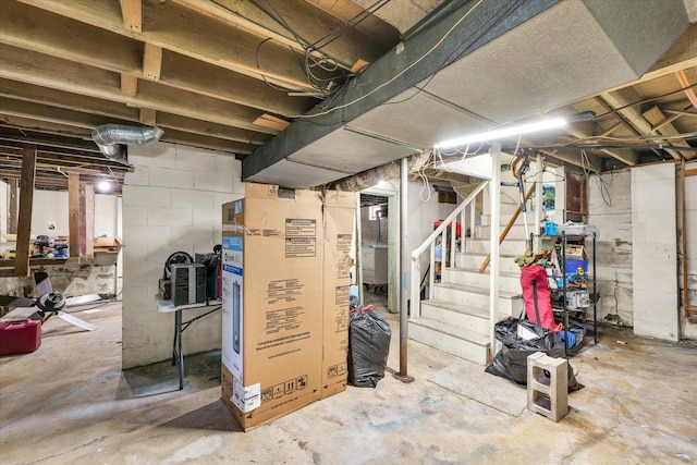 308 W Spruce St, Paxton, IL 60957 - unfinished below grade area with stairway