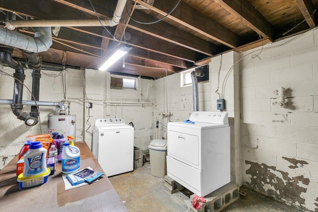 308 W Spruce St, Paxton, IL 60957 - below grade area with washer and clothes dryer and gas water heater