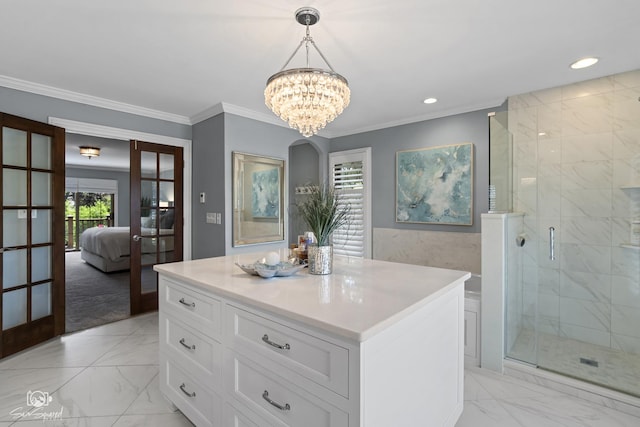3302 Kingswood Ct, Joliet, IL 60431 - walk in closet with light marble finish floors and a chandelier