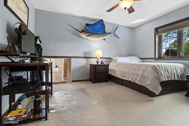3302 Kingswood Ct, Joliet, IL 60431 - bedroom with carpet flooring, baseboards, and a ceiling fan