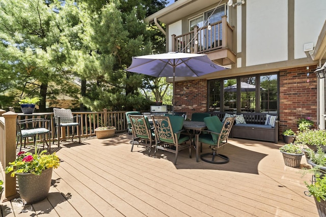 3302 Kingswood Ct, Joliet, IL 60431 - wooden terrace featuring outdoor dining area
