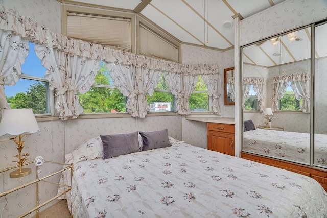 75 Largemouth Ln, Wilmington, IL 60481 - bedroom featuring wallpapered walls and vaulted ceiling